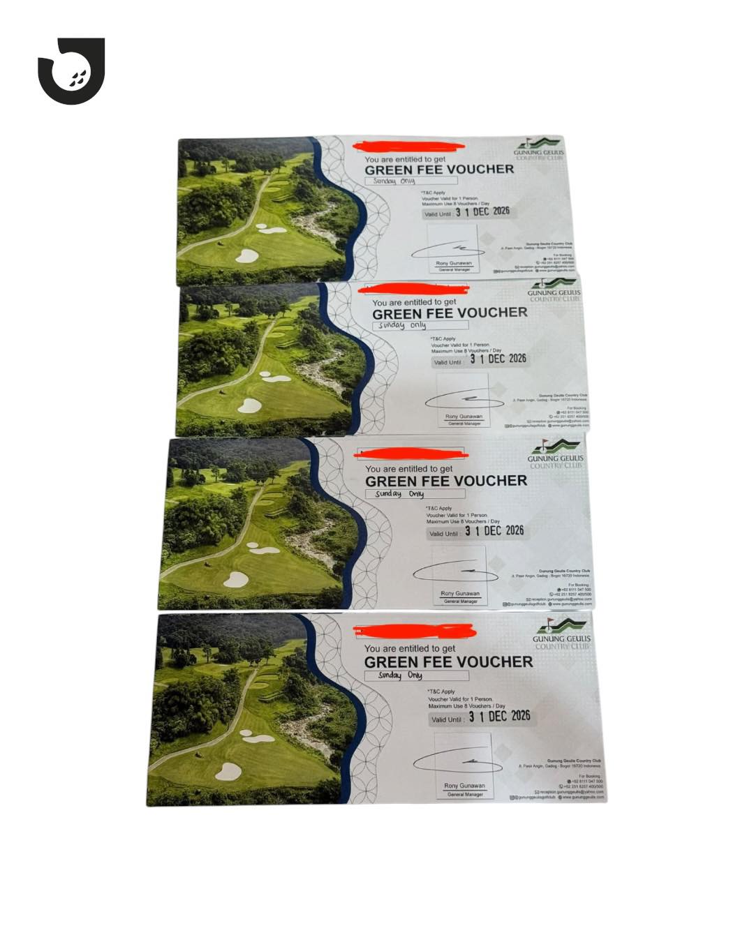 Gambar 4X Voucher Green Fee Gunung Geulis Hari Minggu di Jakarta Selatan dari Jakarta Golf Shop